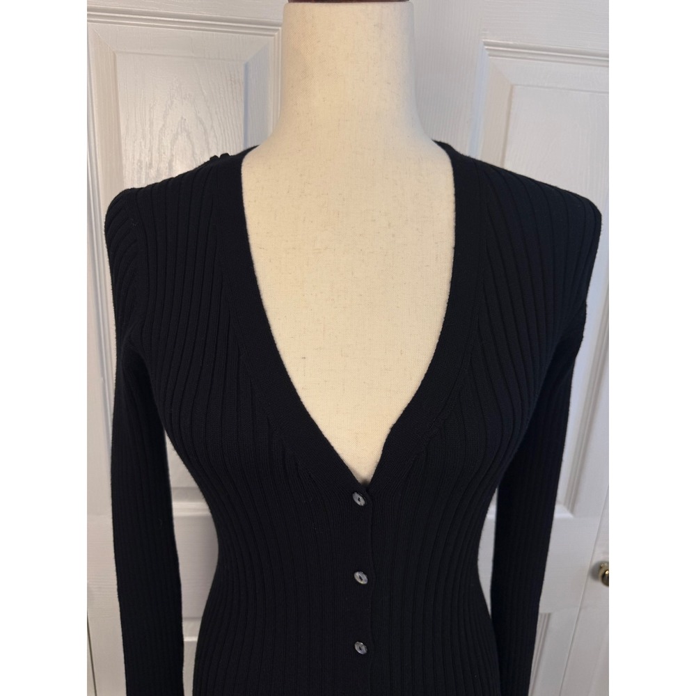 NWT 525 America Born in Bklyn Ribbed Button Front Maxi Cardigan Sweater Dress  M - Picture 5 of 9